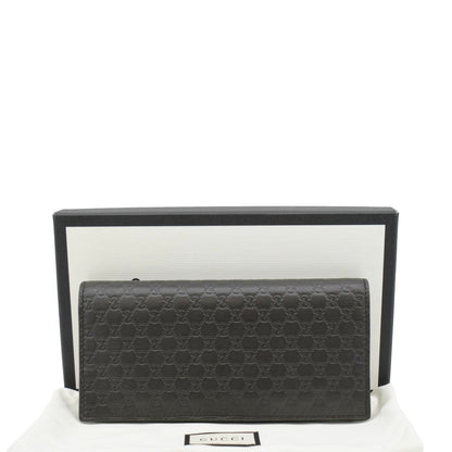 GUCCI Microguccissima GG Leather Bi-fold Long Wallet Black 544479