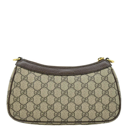 GUCCI Ophidia Web Small GG Supreme Canvas Shoulder Bag Beige 735132