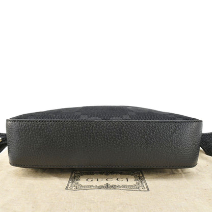 GUCCI  jumbo GG Canvas Messenger Bag Black 675891