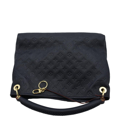 LOUIS VUITTON Artsy MM Monogram Empreinte Leather Shoulder Bag Navy Blue