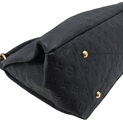 LOUIS VUITTON Artsy MM Monogram Empreinte Leather Shoulder Bag Navy Blue