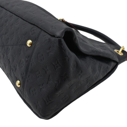 LOUIS VUITTON Artsy MM Monogram Empreinte Leather Shoulder Bag Navy Blue