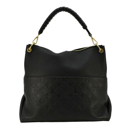 LOUIS VUITTON Maida Monogram Empreinte Leather Hobo Shoulder Bag Black
