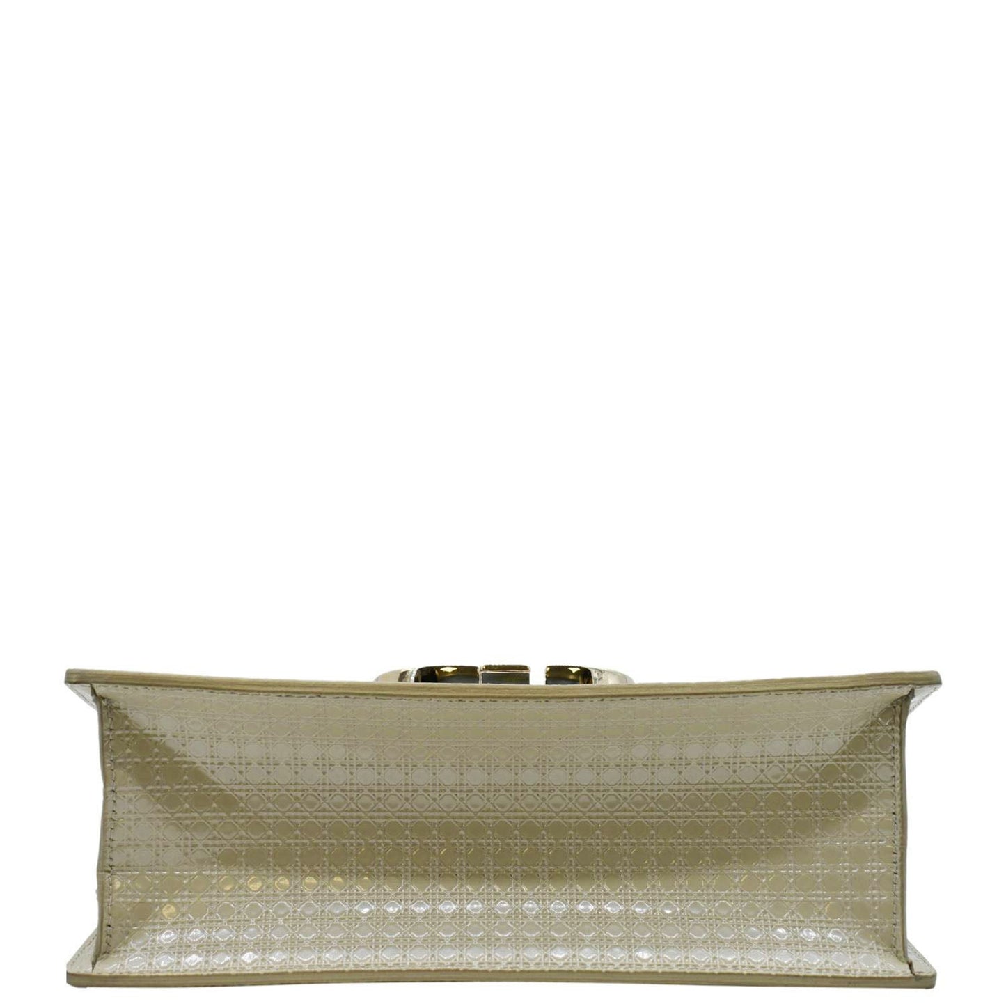 CHRISTIAN DIOR Micro Cannage 30 Montaigne Patent Leather Crossbody Bag Light Beige