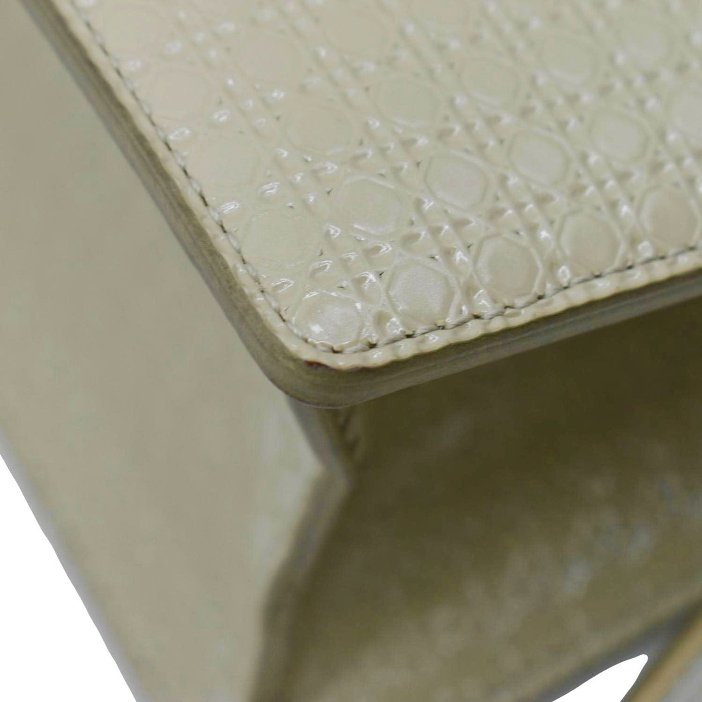 CHRISTIAN DIOR Micro Cannage 30 Montaigne Patent Leather Crossbody Bag Light Beige