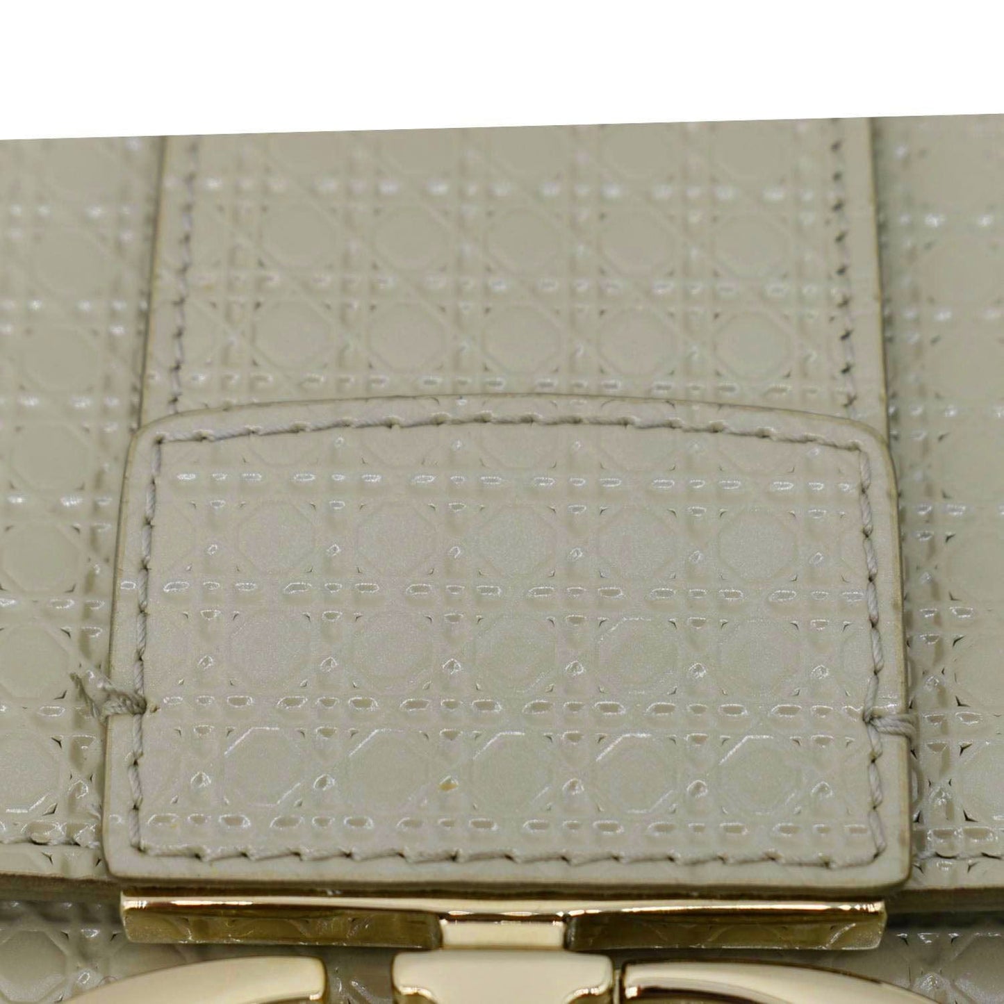CHRISTIAN DIOR Micro Cannage 30 Montaigne Patent Leather Crossbody Bag Light Beige