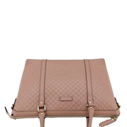 GUCCI Convertible GG Microguccissima Leather Satchel Bag Dusty Pink 449656