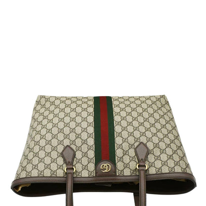 GUCCI Ophidia Medium GG Supreme Canvas Tote Bag Beige 631685