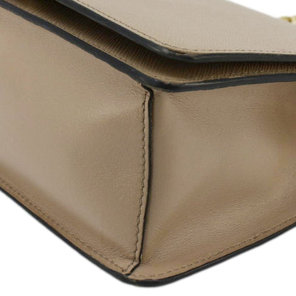 PRADA Soft Saffiano Leather Chain Crossbody Bag Beige