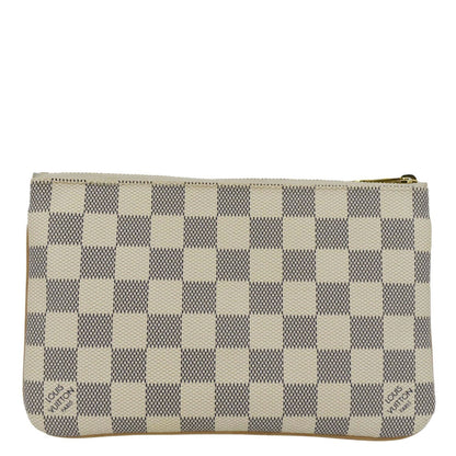 LOUIS VUITTON Double Zip Pochette Damier Azur Crossbody Bag White