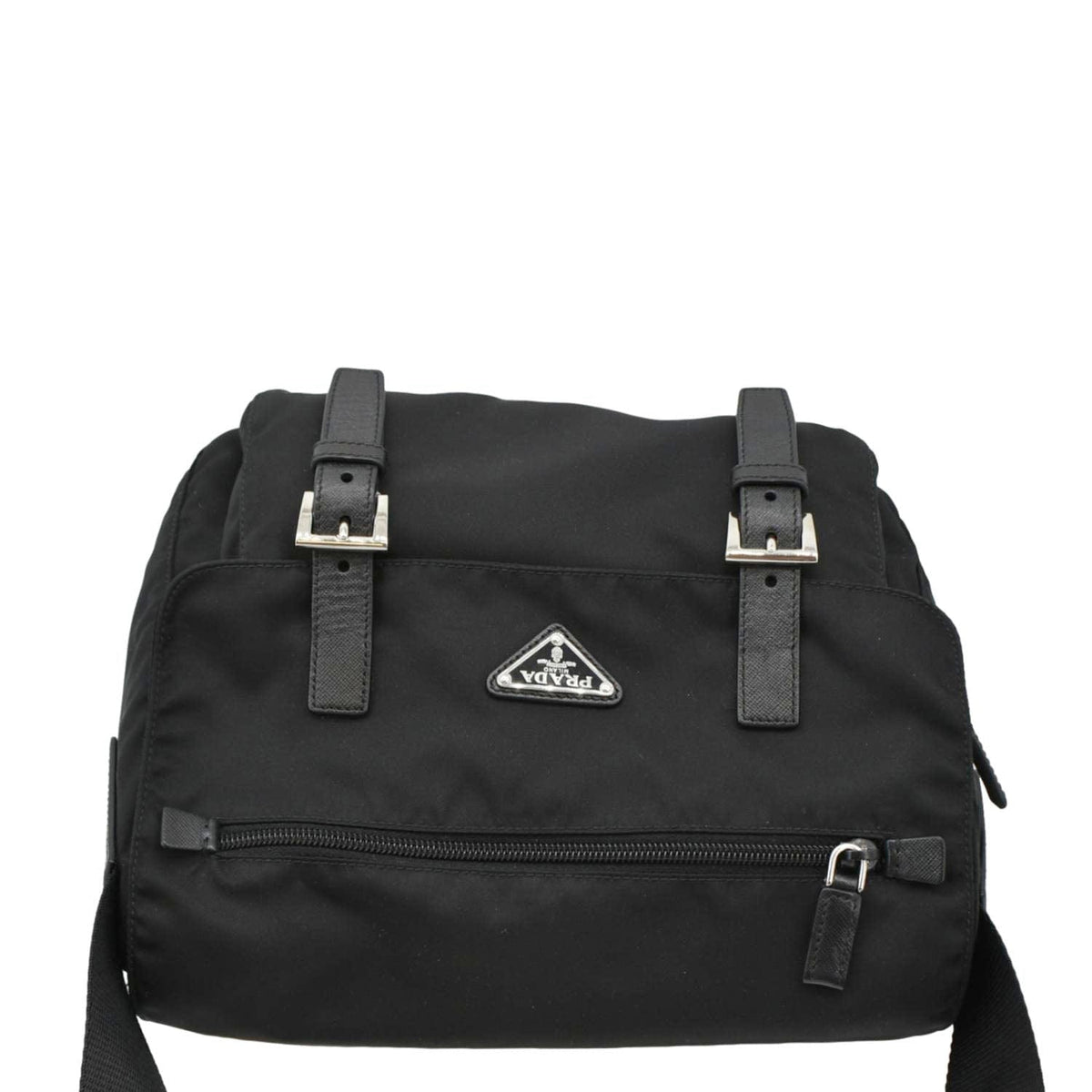 PRADA Vela Re-Edition Nylon Messenger Bag Black