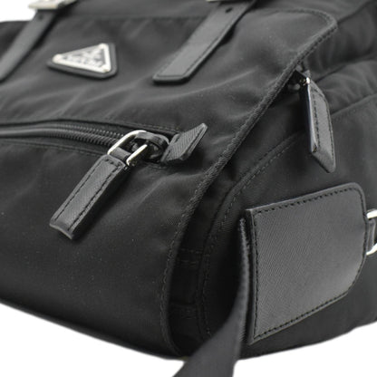 PRADA Vela Re-Edition Nylon Messenger Bag Black
