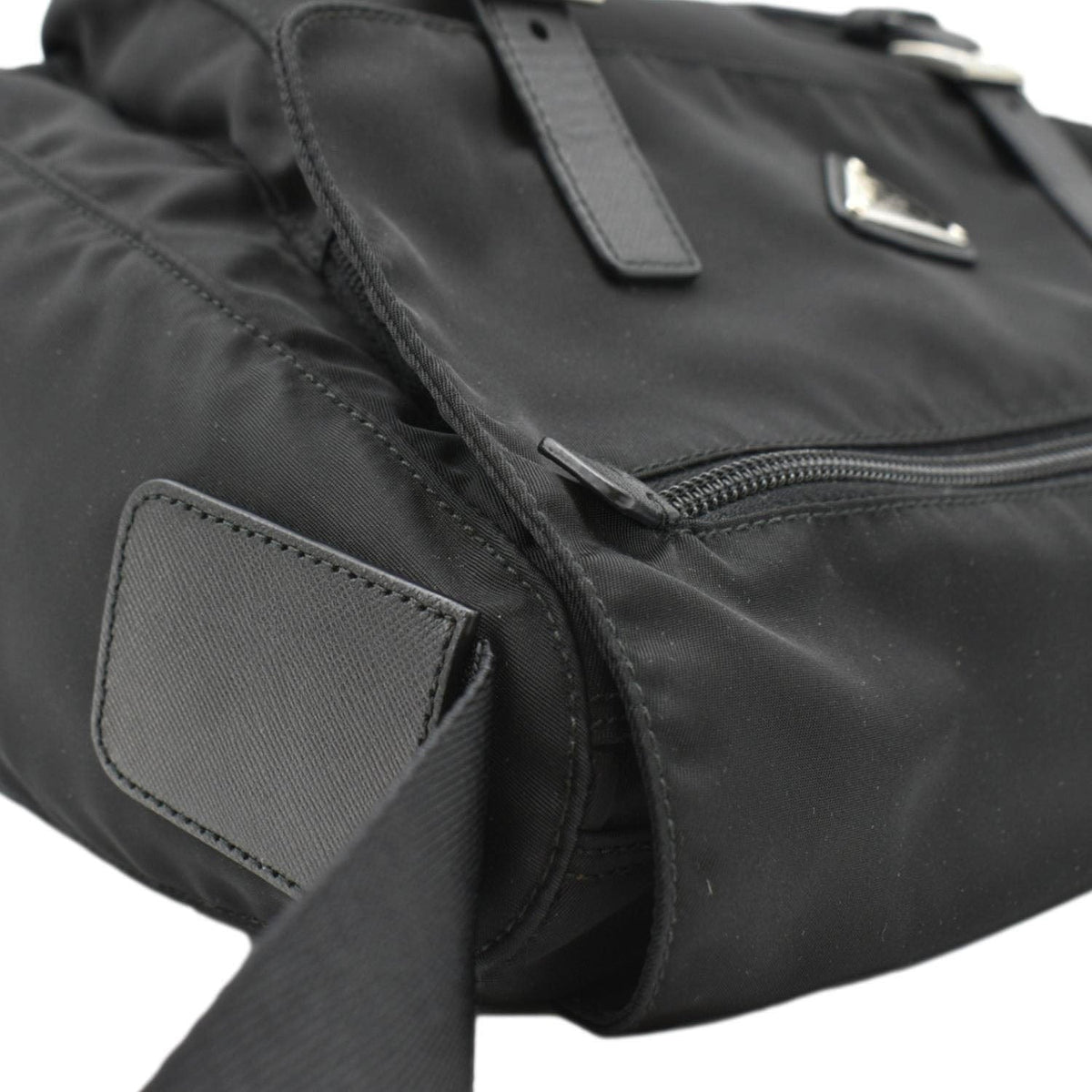 PRADA Vela Re-Edition Nylon Messenger Bag Black