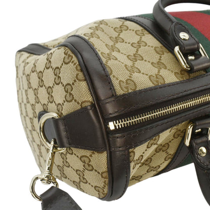 GUCCI Vintage Web Original GG Boston Bag Beige 247205