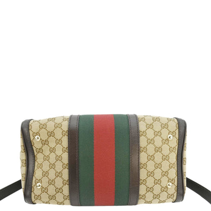 GUCCI Vintage Web Original GG Boston Bag Beige 247205