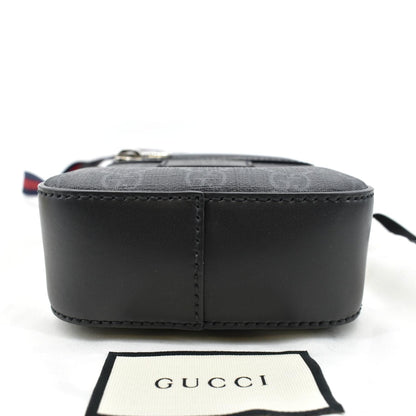 GUCCI GG Supreme Monogram Canvas Web Messenger Bag Black 598103