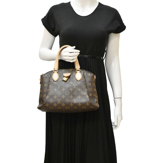 LOUIS VUITTON Rivoli PM Monogram Canvas Satchel Bag Brown