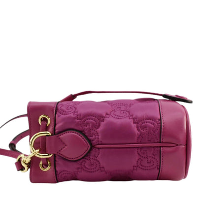 GUCCI GG Matelasse Nylon Bucket Crossbody Bag Pink 728231