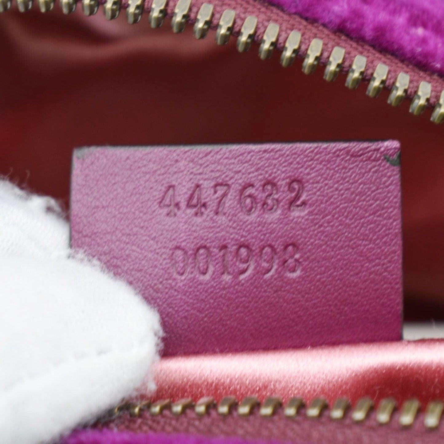 GUCCI GG Marmont Small Matelasse Velvet Chain Shoulder Bag Purple 447632
