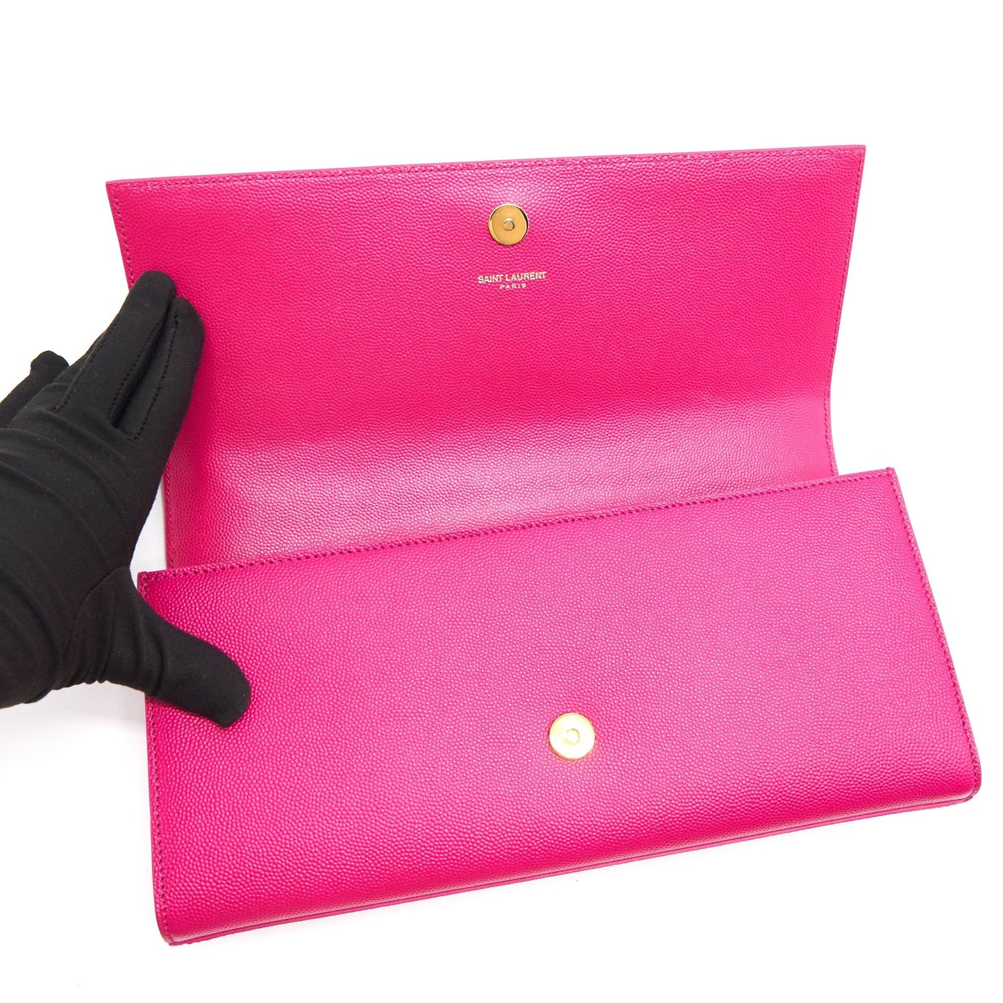 YSL / Saint Laurent Clutch Pink with GHW