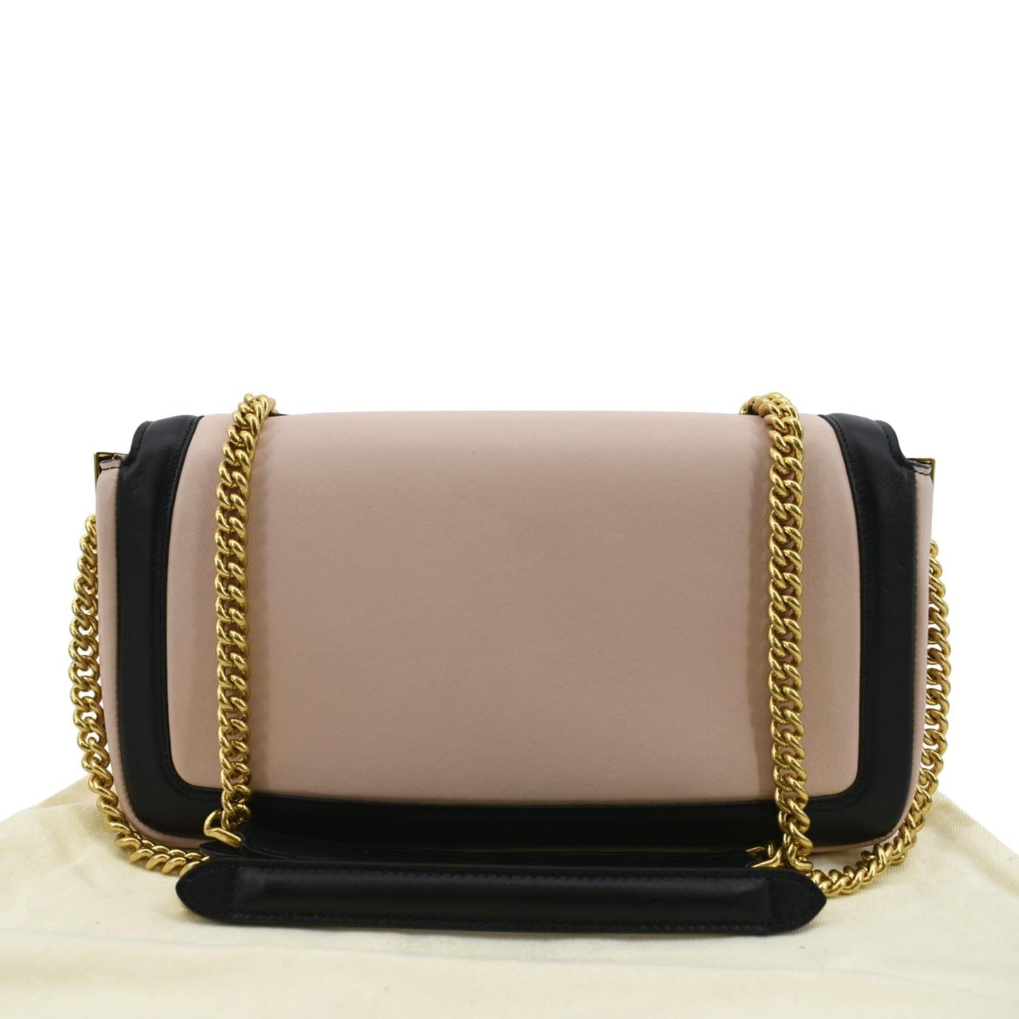 FENDI Baguette Medium Leather Chain Shoulder Bicolor Bag Pink