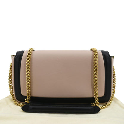 FENDI Baguette Medium Leather Chain Shoulder Bicolor Bag Pink