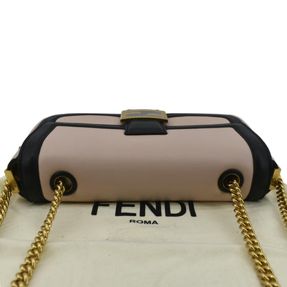FENDI Baguette Medium Leather Chain Shoulder Bicolor Bag Pink