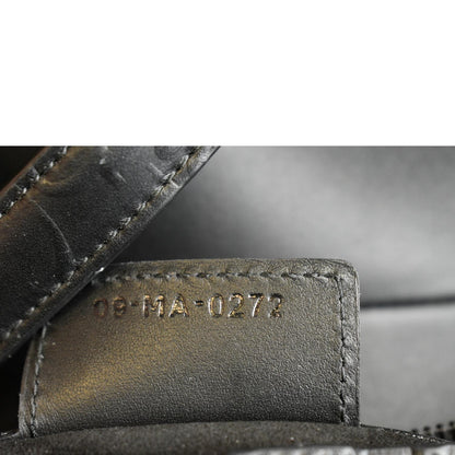 CHRISTIAN DIOR Saddle Oblique Embossed Calfskin Satchel Bag Black