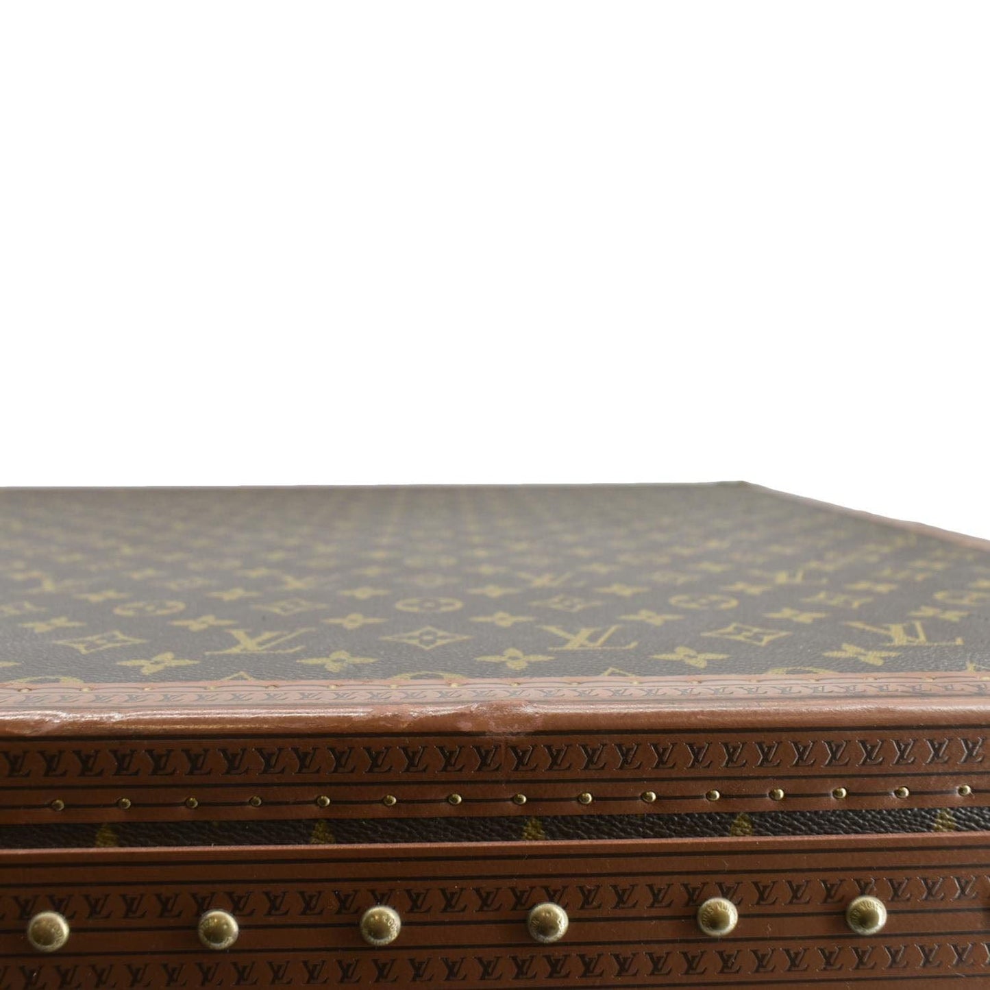 LOUIS VUITTON Bisten 75 Vintage Monogram Canvas Travel Suitcase Bag Brown