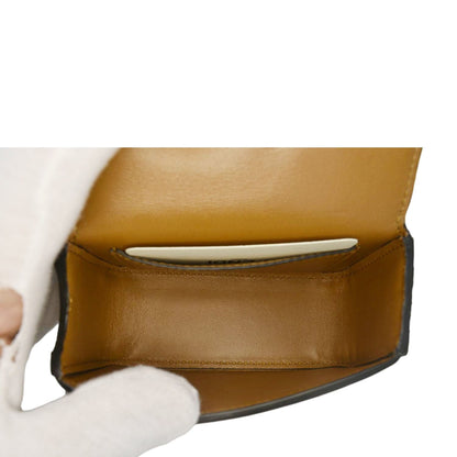 FENDI Nano F Leather Clutch Bag Brown