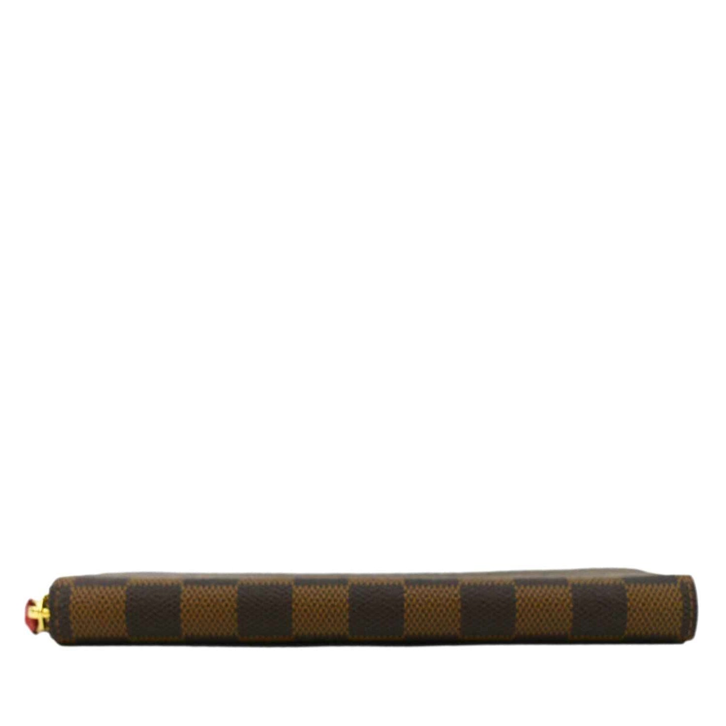 LOUIS VUITTON Clemence Damier Ebene Zippy Wallet Brown