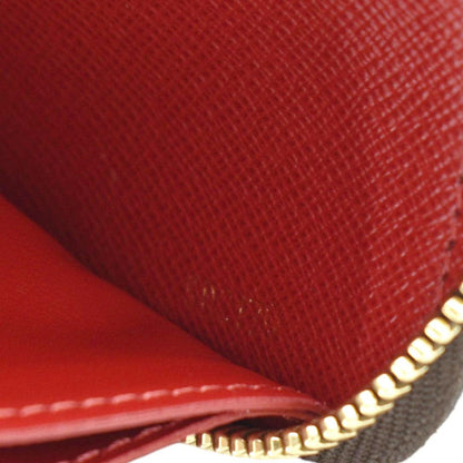LOUIS VUITTON Clemence Damier Ebene Zippy Wallet Brown