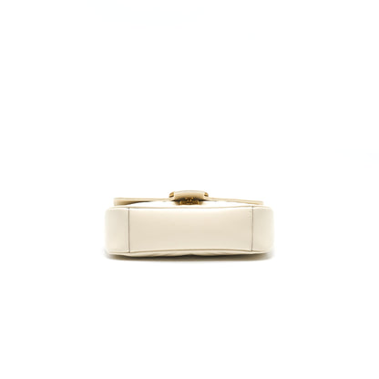 GUCCI GG MARMONT MINI BAG WHITE WITH GOLD