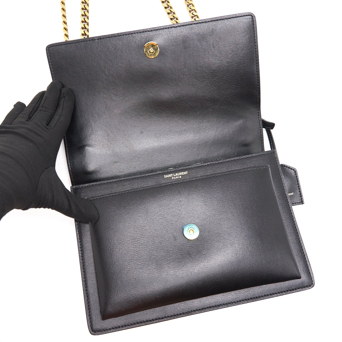 SAINT LAURENT /YSL SUNSET BLACK GOLD HARDWARE
