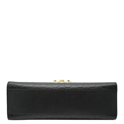 GUCCI Padlock Medium GG Leathrer Chain Shoulder Bag Black 409486