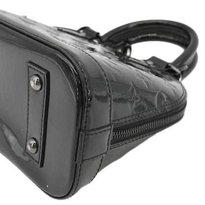 LOUIS VUITTON Alma BB Monogram Vernis Satchel Bag Black