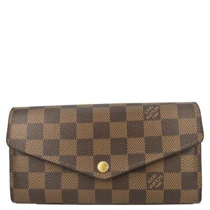 LOUIS VUITTON Sarah Damier Ebene Wallet Brown