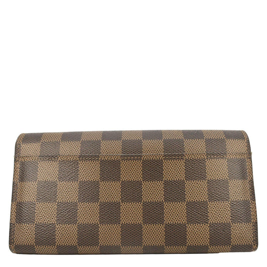 LOUIS VUITTON Sarah Damier Ebene Wallet Brown