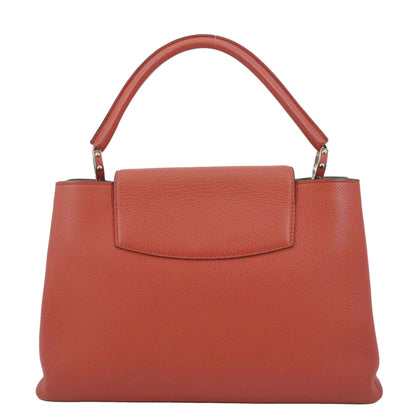 LOUIS VUITTON Capucines MM Taurillon Leather Satchel Bag Red