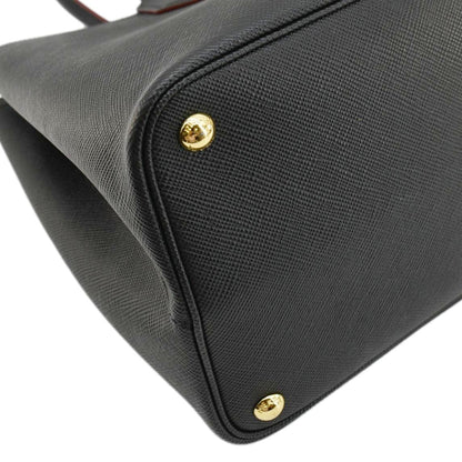 PRADA Double Handle Saffiano Leather Tote Bag Black