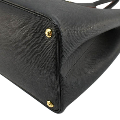 PRADA Double Handle Saffiano Leather Tote Bag Black