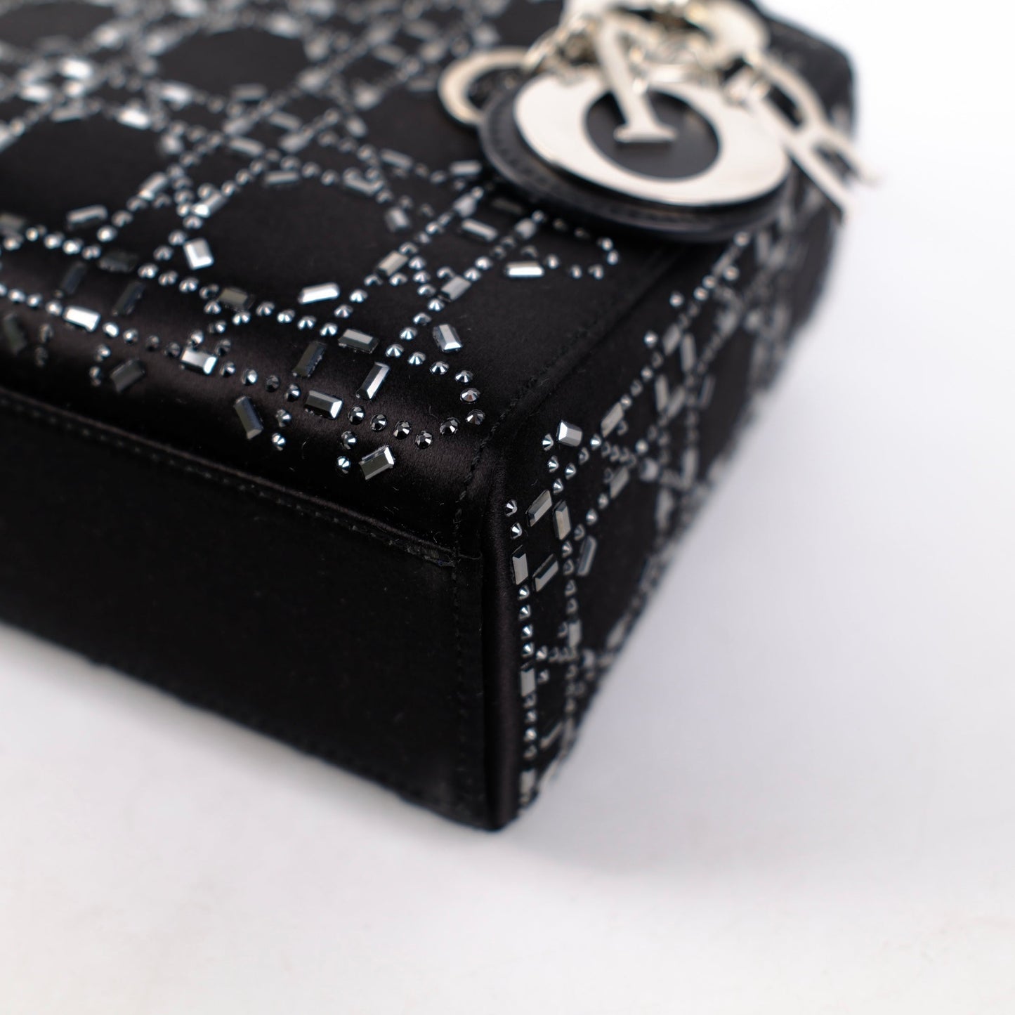 Christian Dior Mini Lady Dior Satin Black