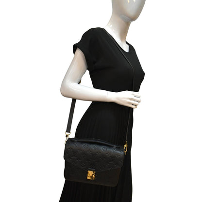 LOUIS VUITTON Metis Pochette Empreinte Leather Crossbody Bag Black