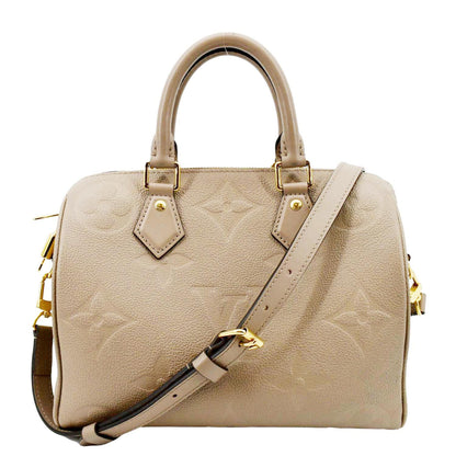 LOUIS VUITTON Speedy 25 Bandouliere Monogram Empreinte Shoulder Bag Tourterelle