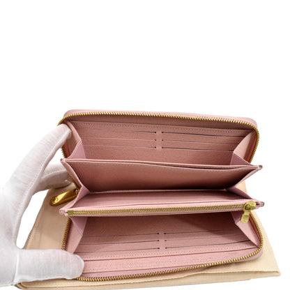 LOUIS VUITTON Zip Around Damier Azur Wallet White