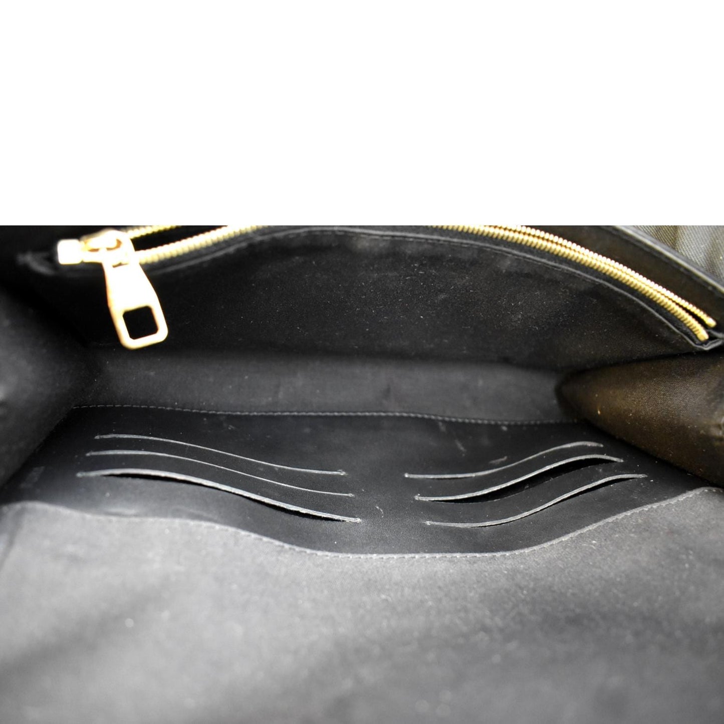 LOUIS VUITTON Louise Patent Leather Long Wallet Black