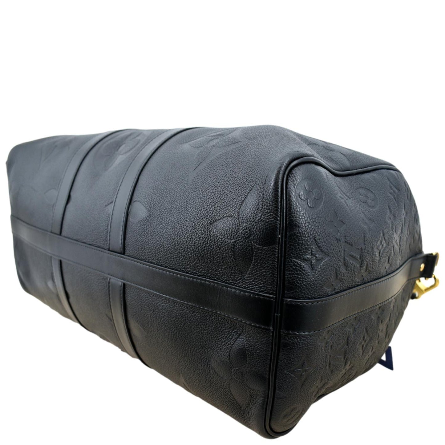 LOUIS VUITTON Keepall Bandouliere 45 Monogram Empreinte Giant Travel Bag Black