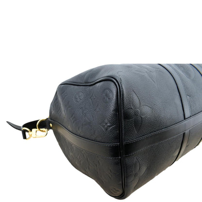 LOUIS VUITTON Keepall Bandouliere 45 Monogram Empreinte Giant Travel Bag Black