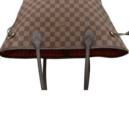 LOUIS VUITTON Neverfull MM Damier Ebene Tote Bag Brown