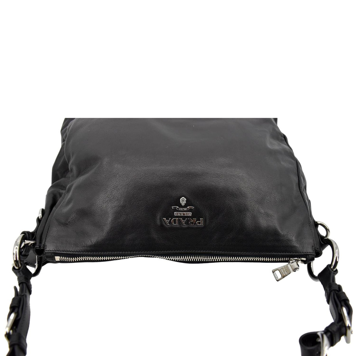 PRADA Leather Shoulder Bag Black